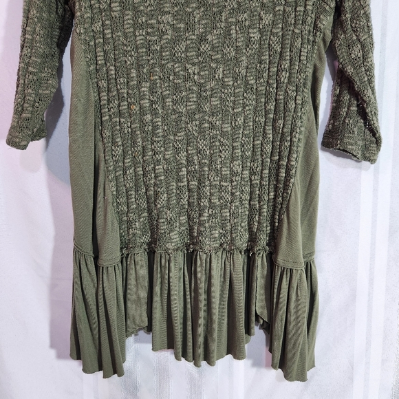 INDIGO THREADS CO. OLIVE GREEN SWEATER LINED SHIRT SIZE MEDIUM - Picture 6 of 11